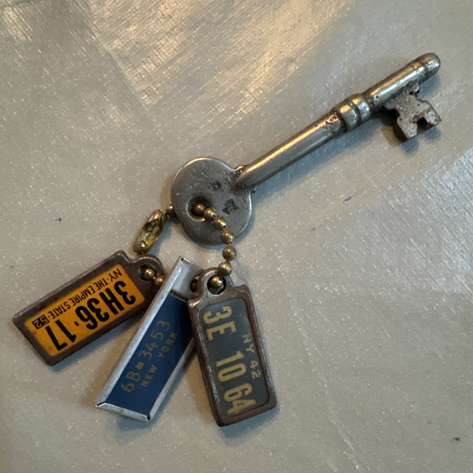 3x Vintage 1942-53 Disabled American Veterans Mini License KeyTag Cinncinati OH