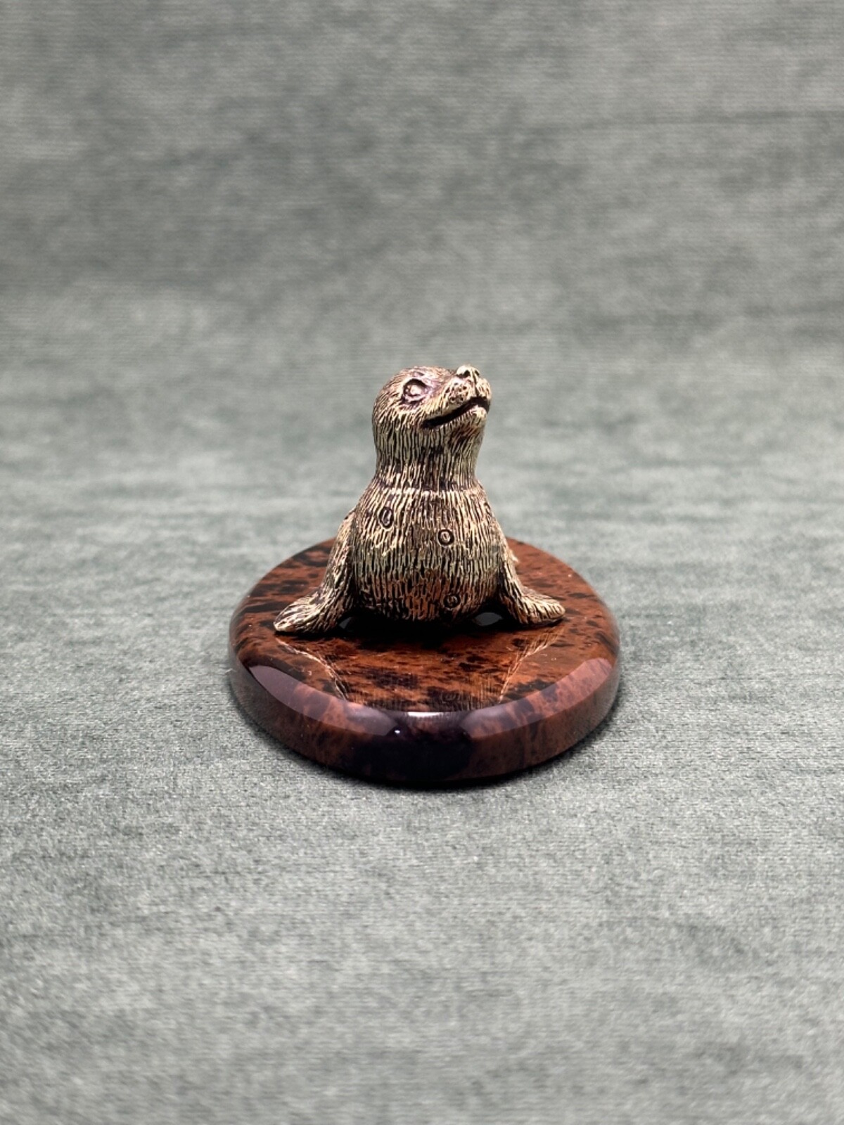 Sea lion Figurine Cast Bronze Statuette Art Deco Sculpture