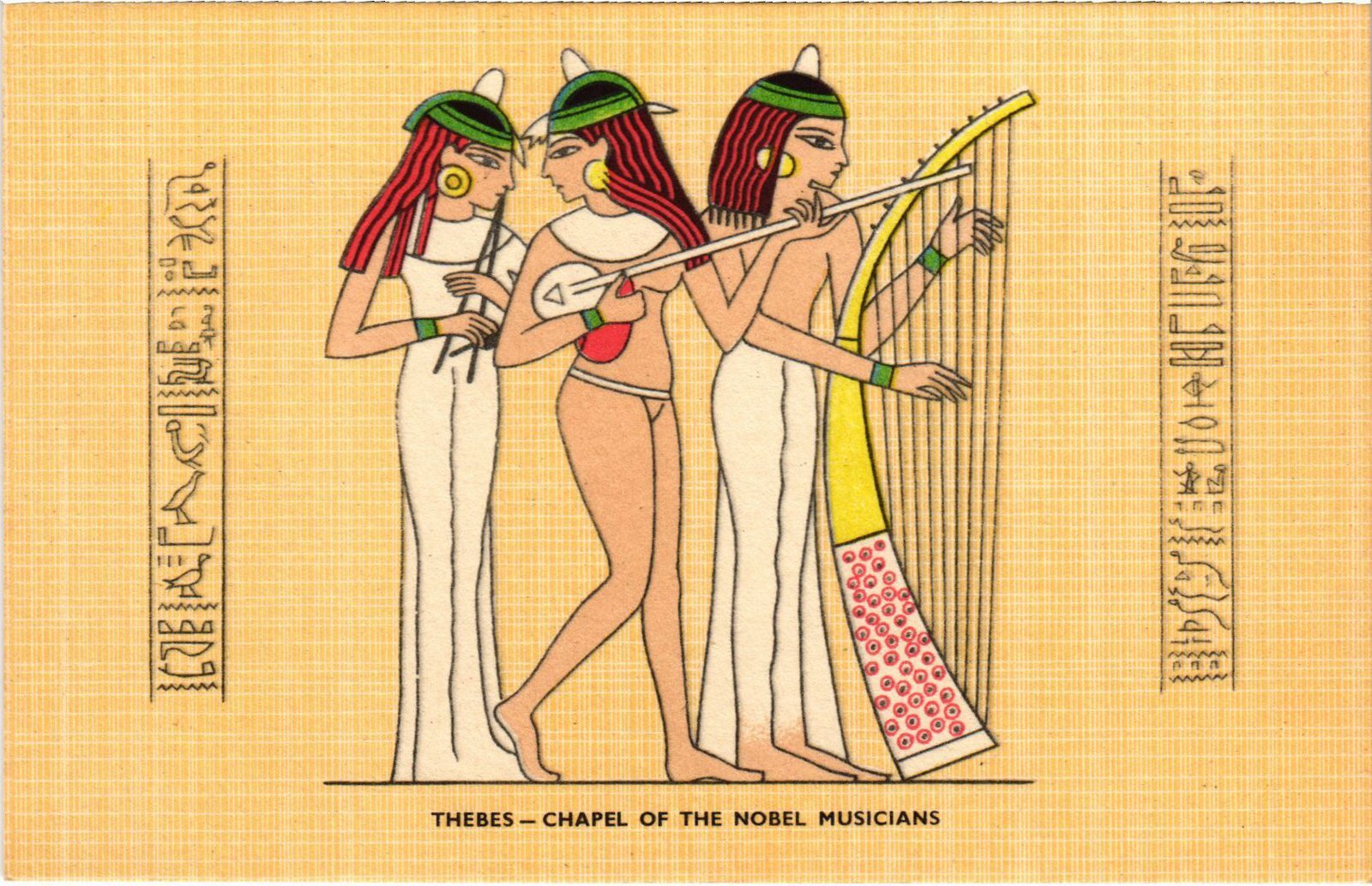 Old postcard AK THEBES Chapel of the Noble Musucians EGYPT (1325915)