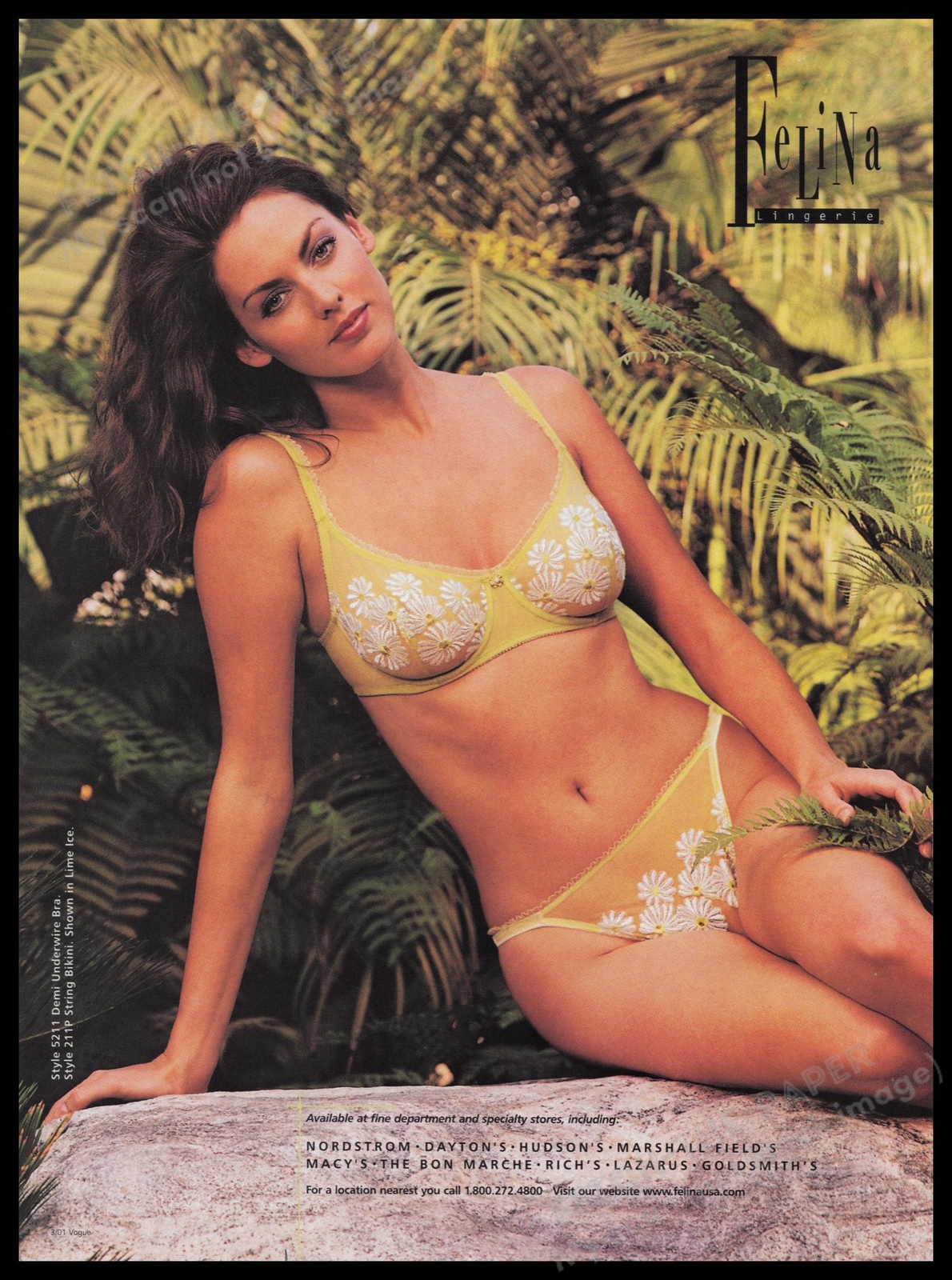 Felina Lingerie 2000s Print Advertisement Ad 2001 Daisy Bra Panties