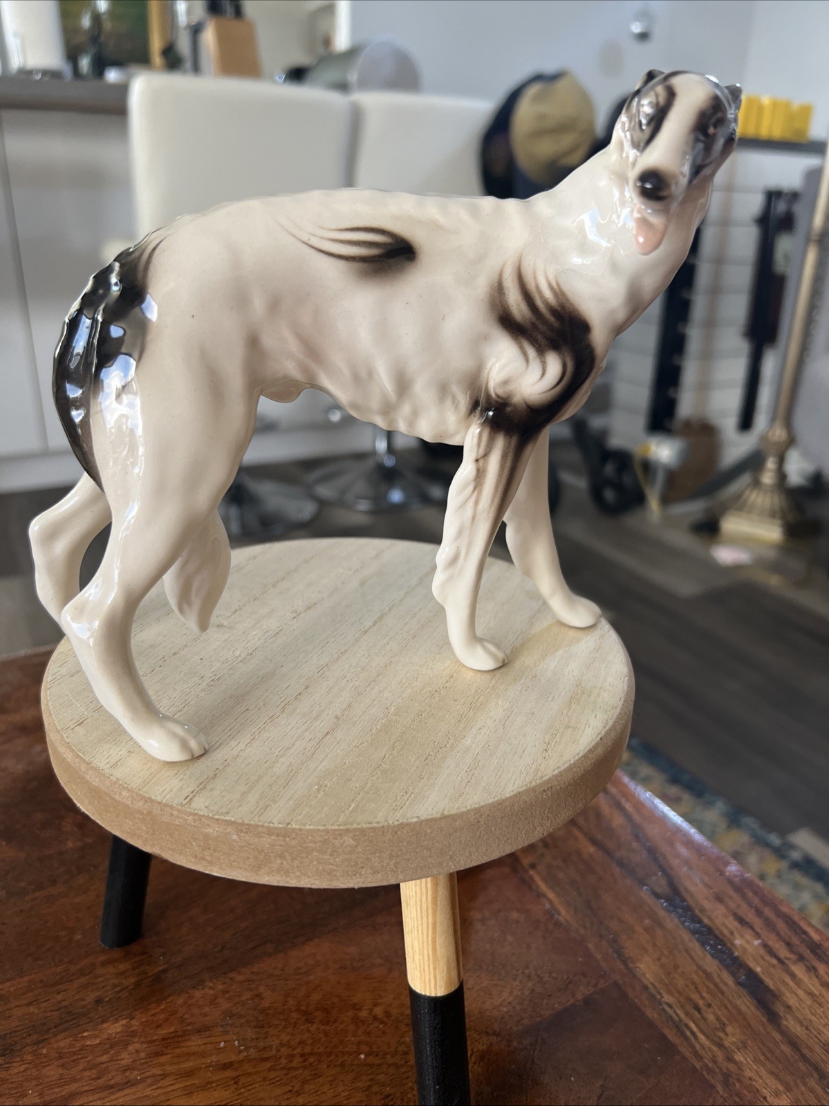 Austrian Porcelain Borzoi (Russian Wolfhound)figurin 1950