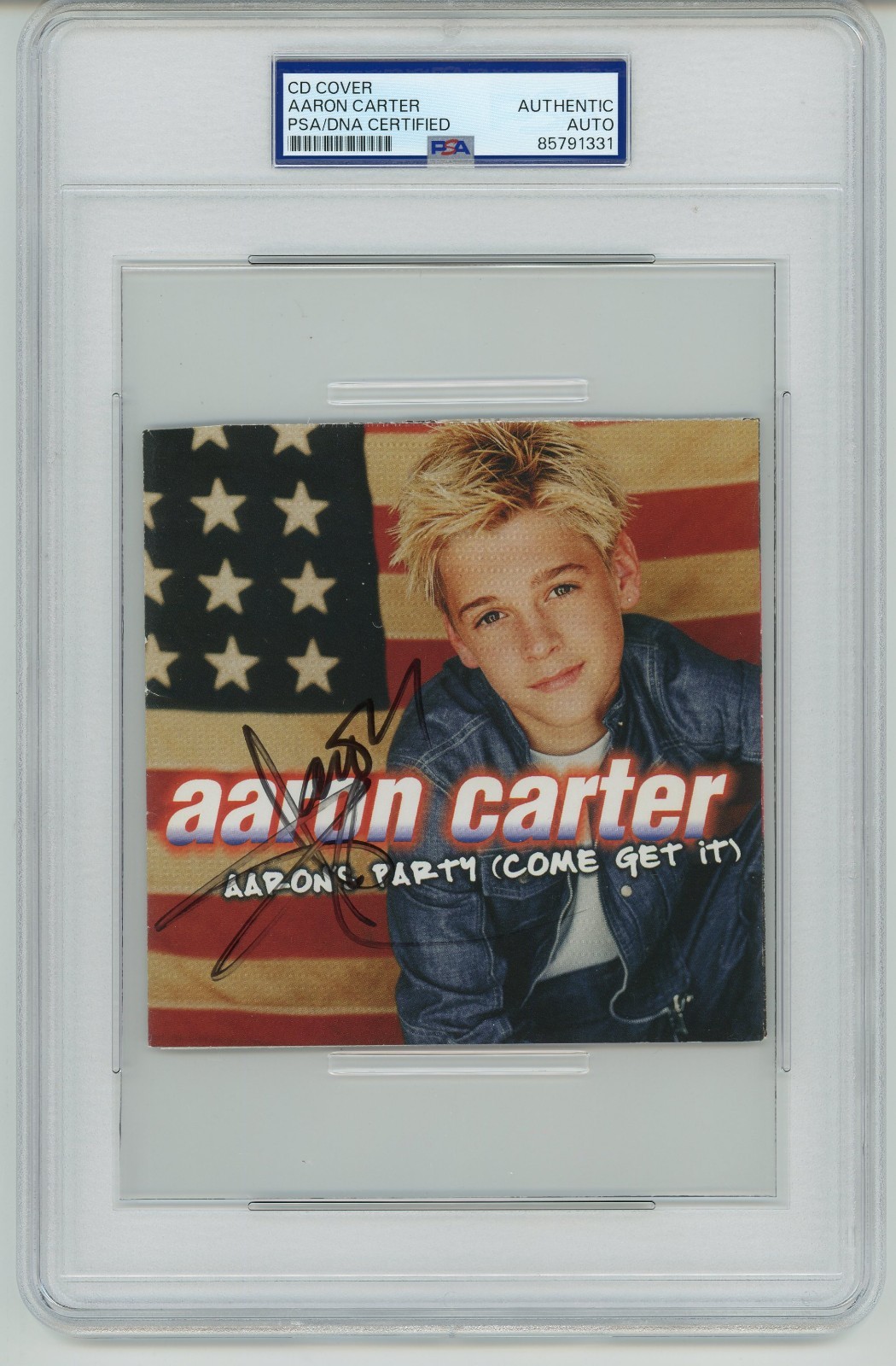 Aaron Carter ~ Signed Autographed Aaron's Party (Come Get It) ~ PSA DNA Aaron Carter ~ Signed Autographed Aaron's Party (Come Get It) ~ PSA DNA