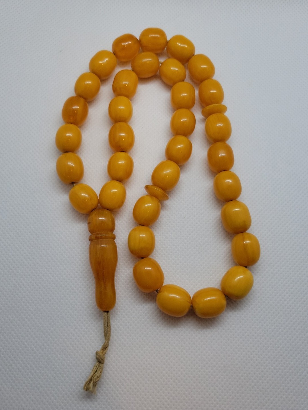 Rare Islamic Prayer Tasbih Amber Natural Baltic Beads Butterscotch 'White' 50g