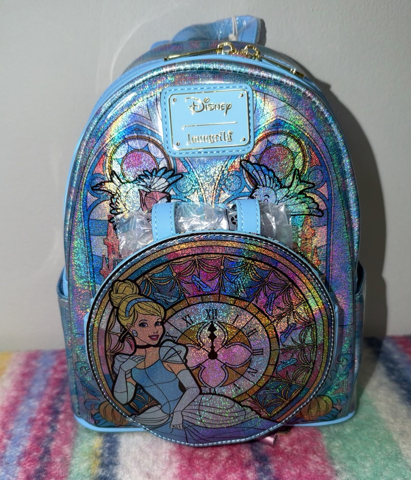 Loungefly Disney Princess Stained Glass Collection Cinderella Mini Backpack NWT