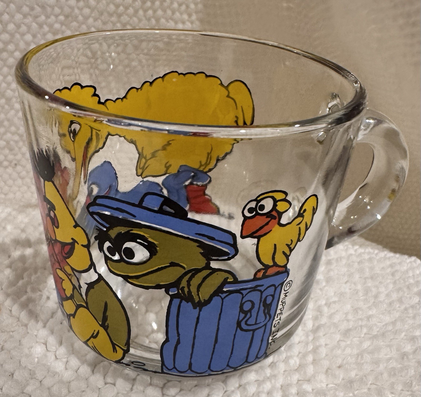 Vintage 1970s Sesame Street Character Glass Coffee Cup/Mug Made In USA Vintage 1970s Sesame Street Character Glass Coffee Cup/Mug Made In USA