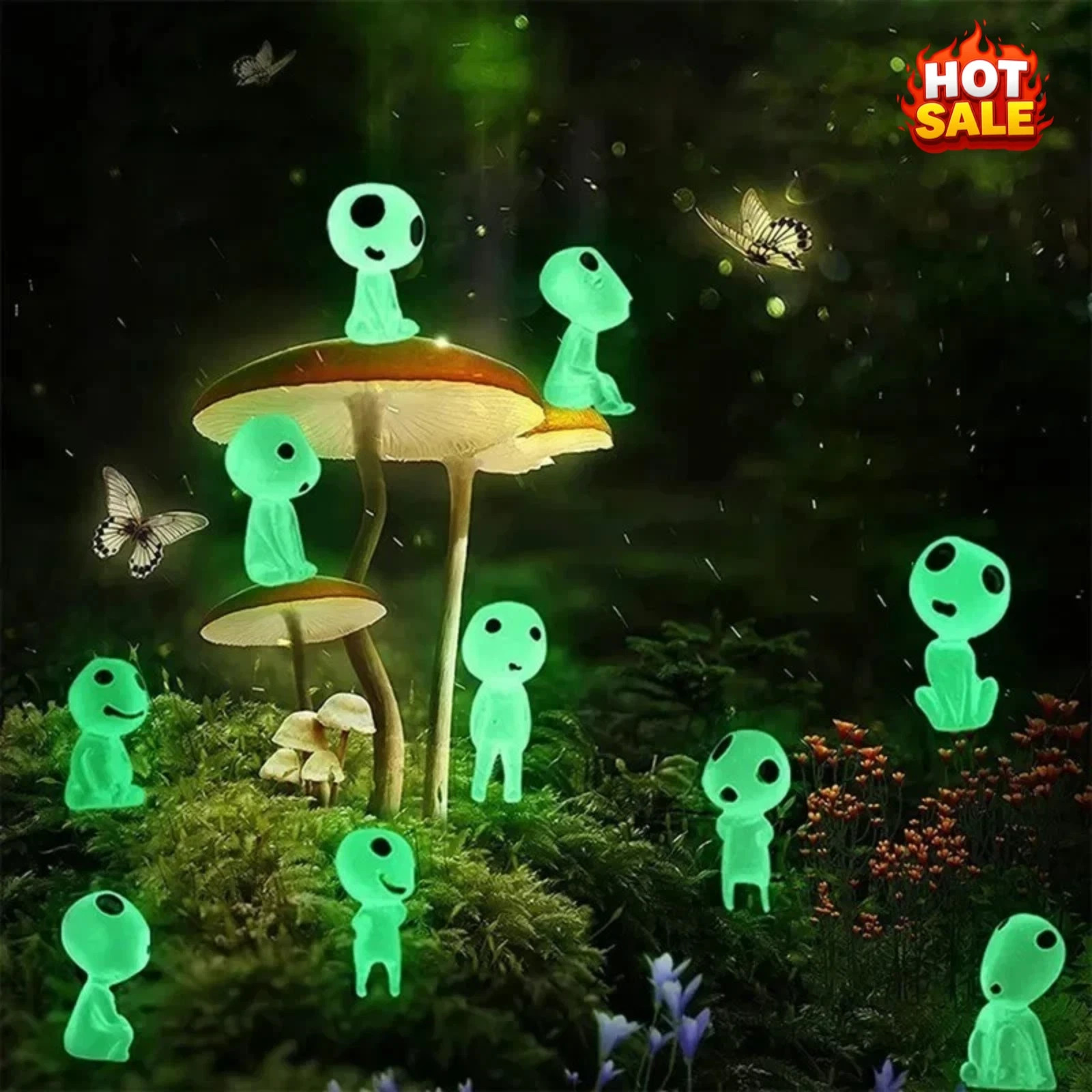 Ghibli Kodama Tree Spirit Princess Mononoke Mini Action Figure Glow in Dark 10pc Ghibli Kodama Tree Spirit Princess Mononoke Mini Action Figure Glow in Dark 10pc