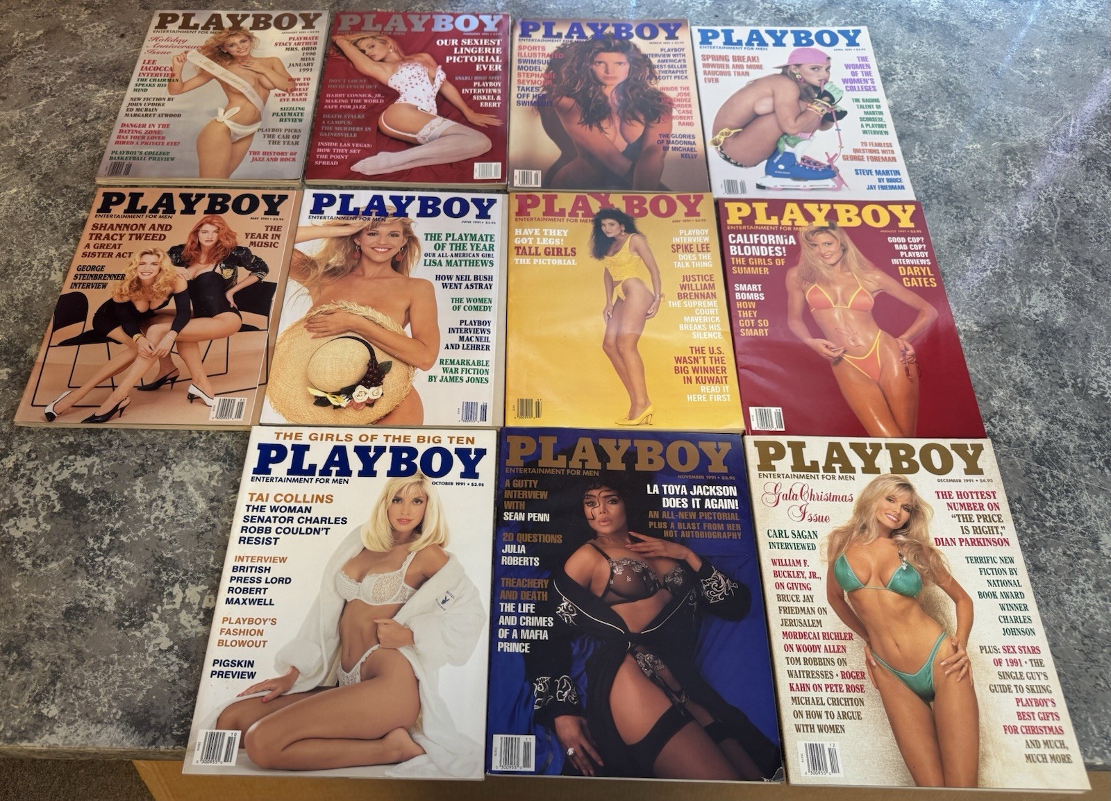 11 Lot 1991 Playboy Magazines FEB Pam Anderson  May Shannon Tracy Tweed Jackson
