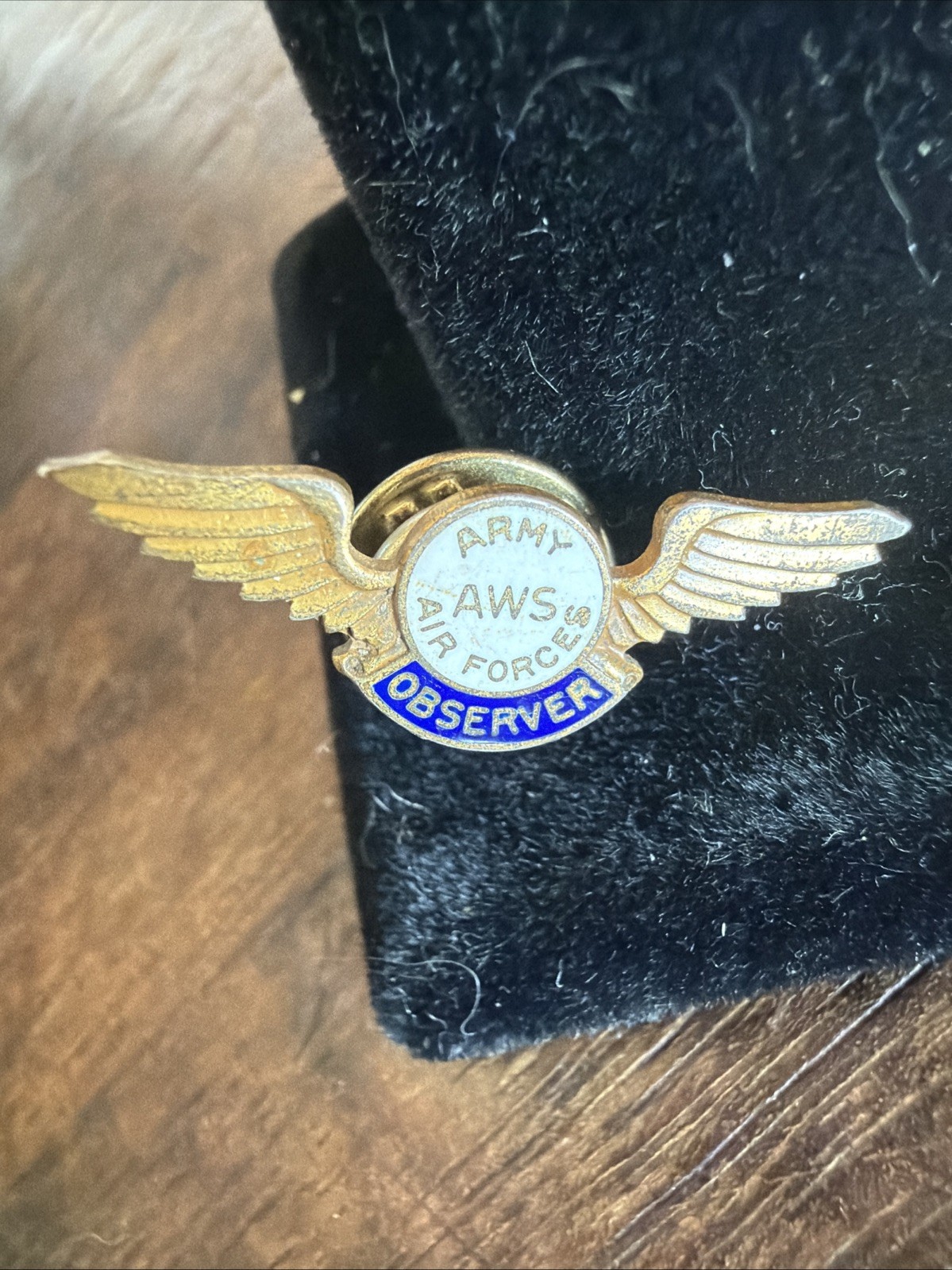 Vintage Army AWS Airforce Observer Wings Pin Badge US Military