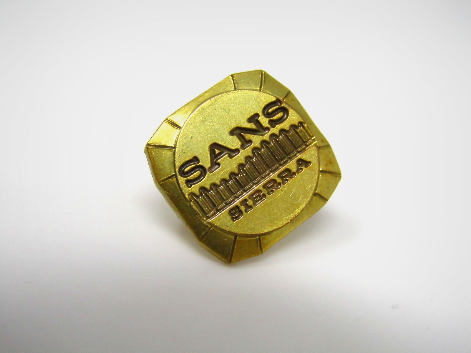 Vintage SANS Institute Sierra Cybersecurity Conference Lapel Pin Badge Gold