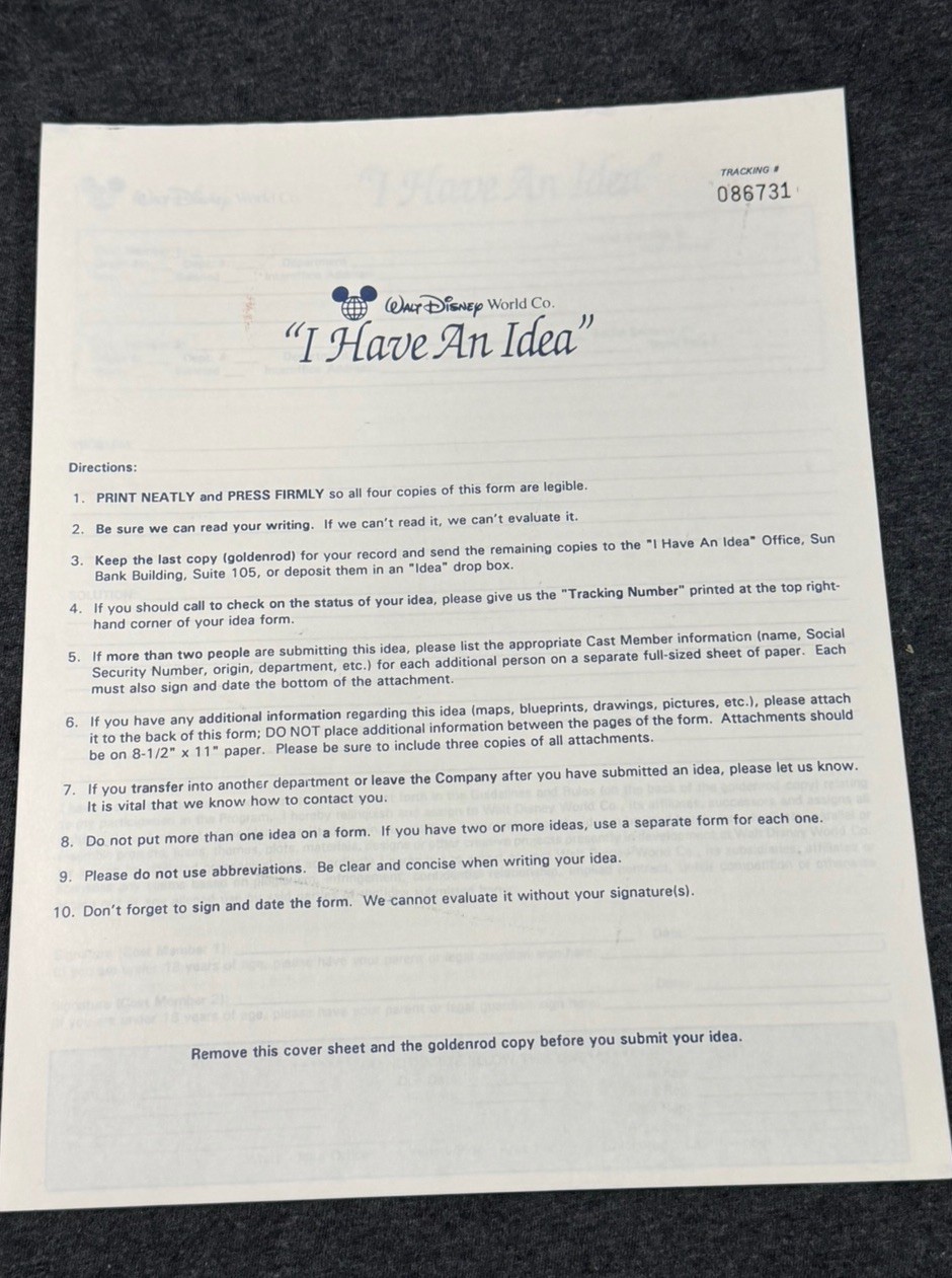 Rare Disney World “I Have An Idea” Cast Member Suggestion Forum