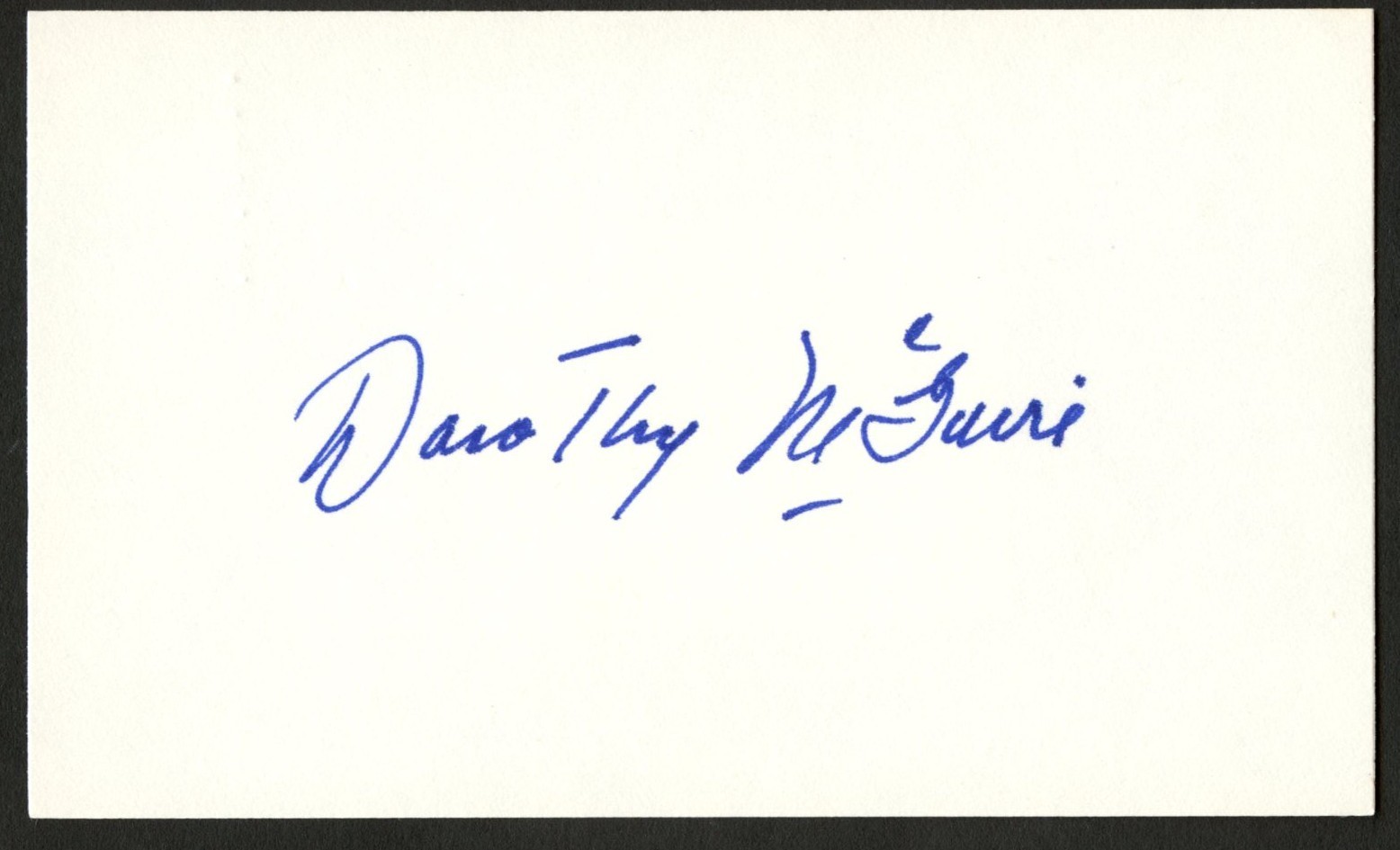 Dorothy McGuire d2001 signed autograph 3x5 card Actress Old Yeller R370
