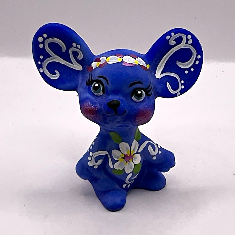 Fenton Mouse Figurine Hand Painted by Former Fenton Artist OOAK