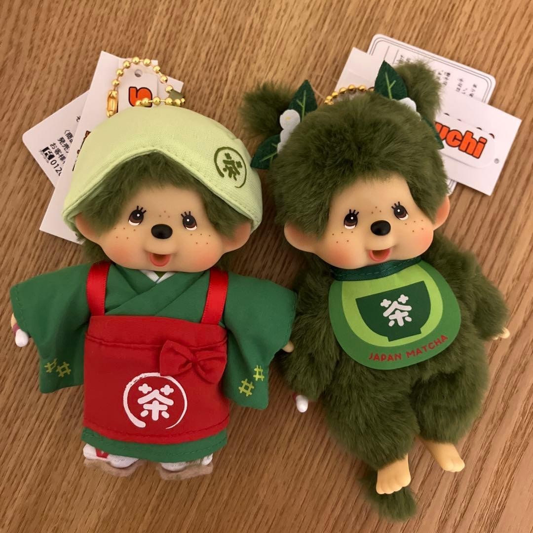 Monchhichi Sawawa Collaboration Matcha Kyoto Arashiyama Limited Edition Set of 2