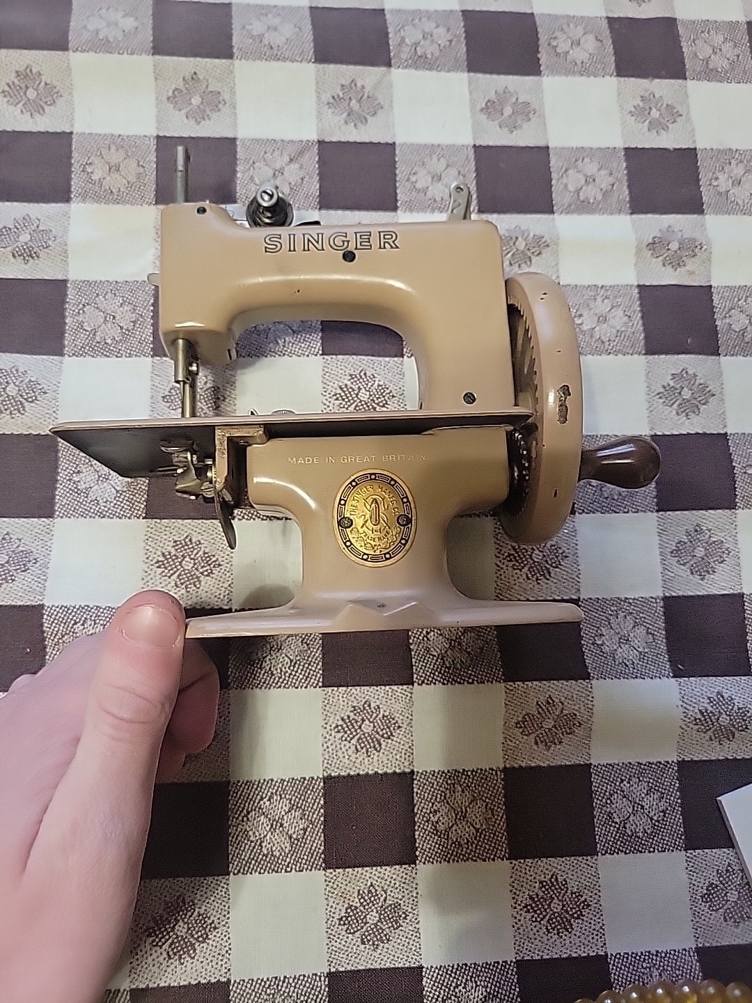 Singer No 20 Sewhandy Child\'s Toy Sewing Machine Box Clamp Sew Handy Beige Singer No 20 Sewhandy Child\'s Toy Sewing Machine Box Clamp Sew Handy Beige