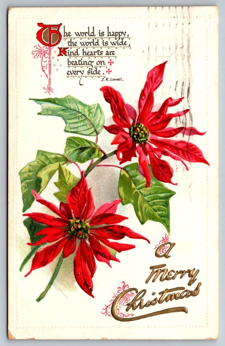 1912  A Merry Christmas   Westfield  New York Cancel   Postcard