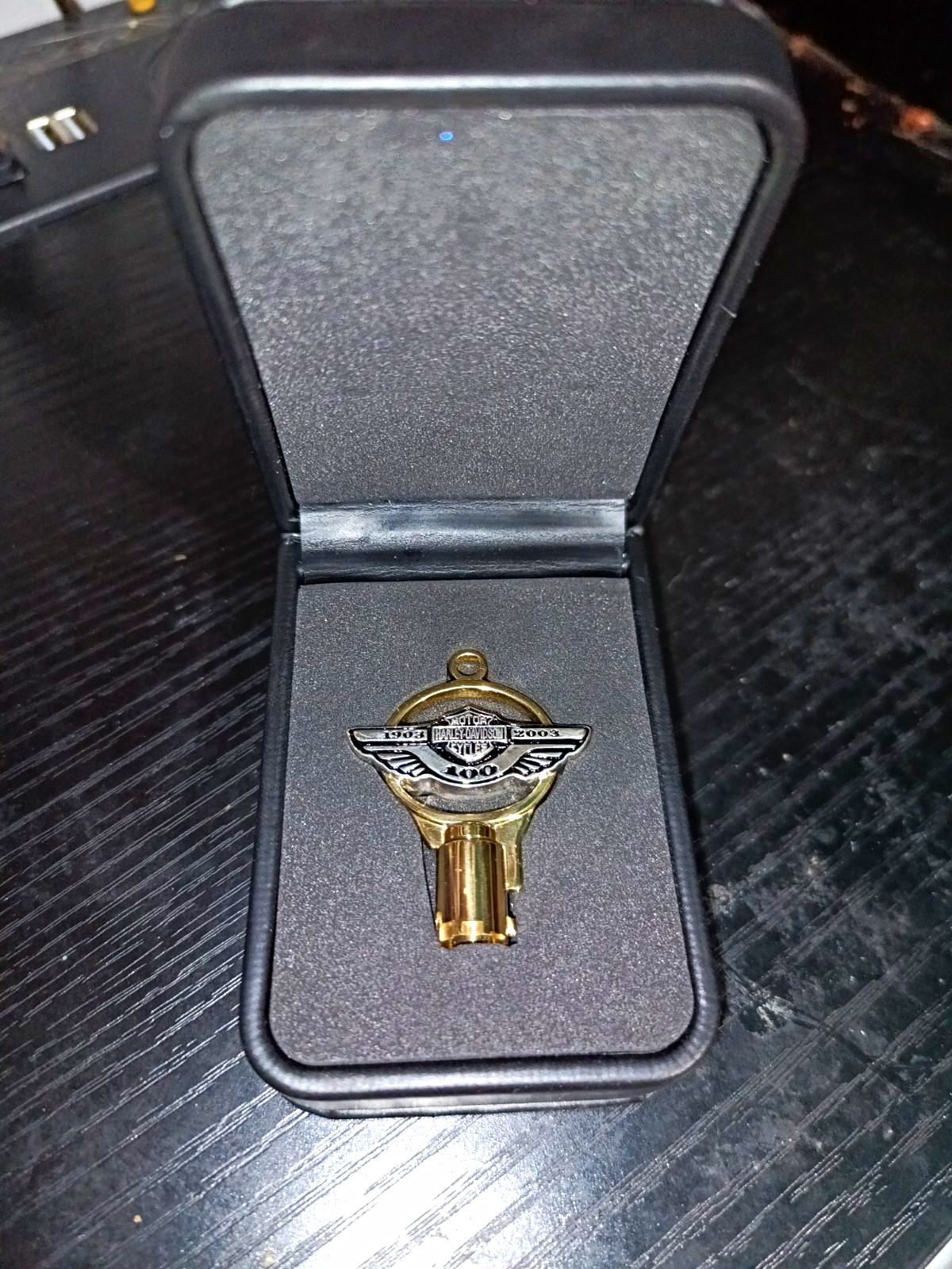 Harley-Davidson 100th Anniversary Gold Barrel Key Brass Sterling Silver