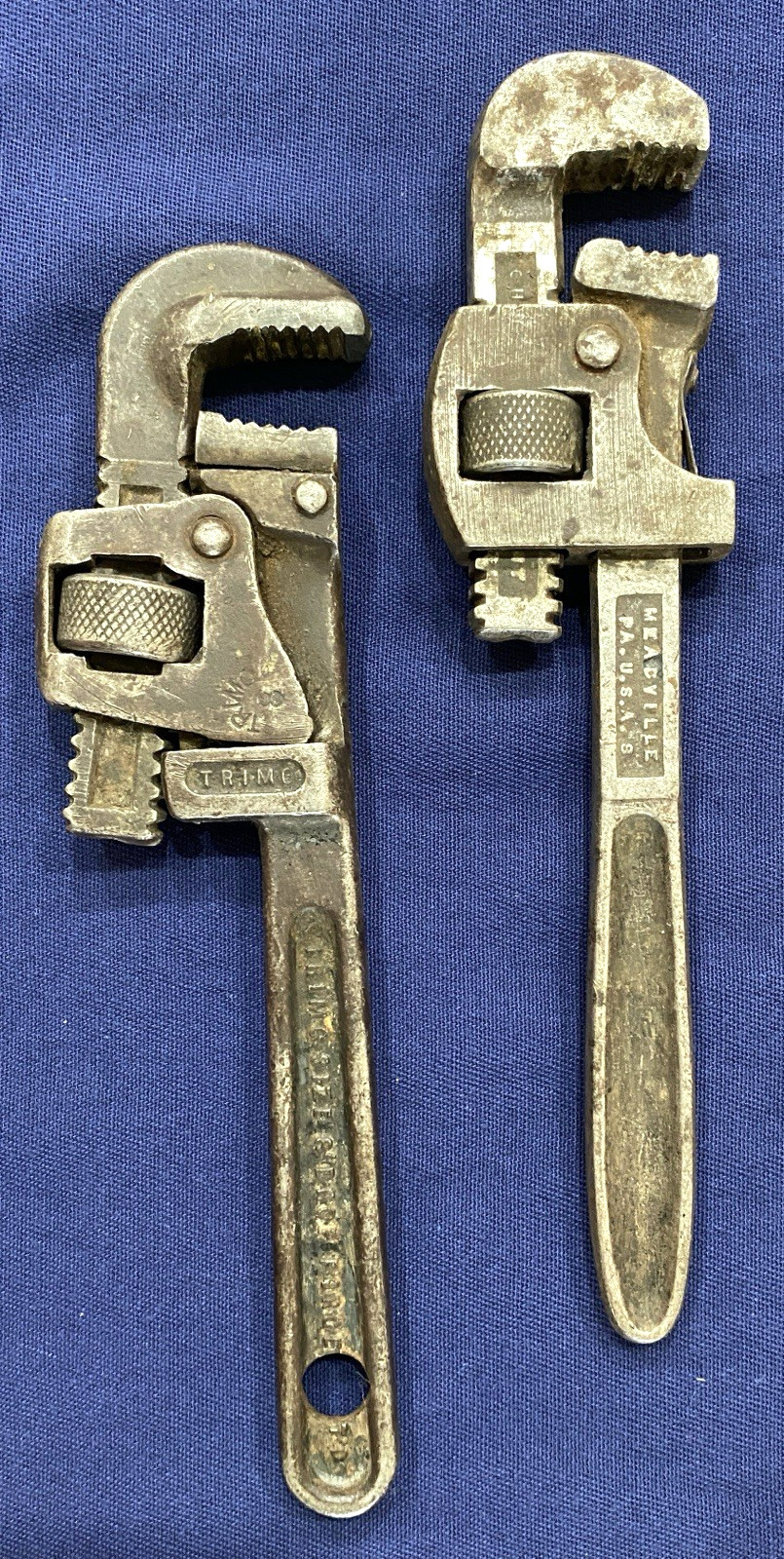 2 Vintage/Antique Adjustable Pipe Wrenches CHAMPION DEARMENT/TRIMO 8\
