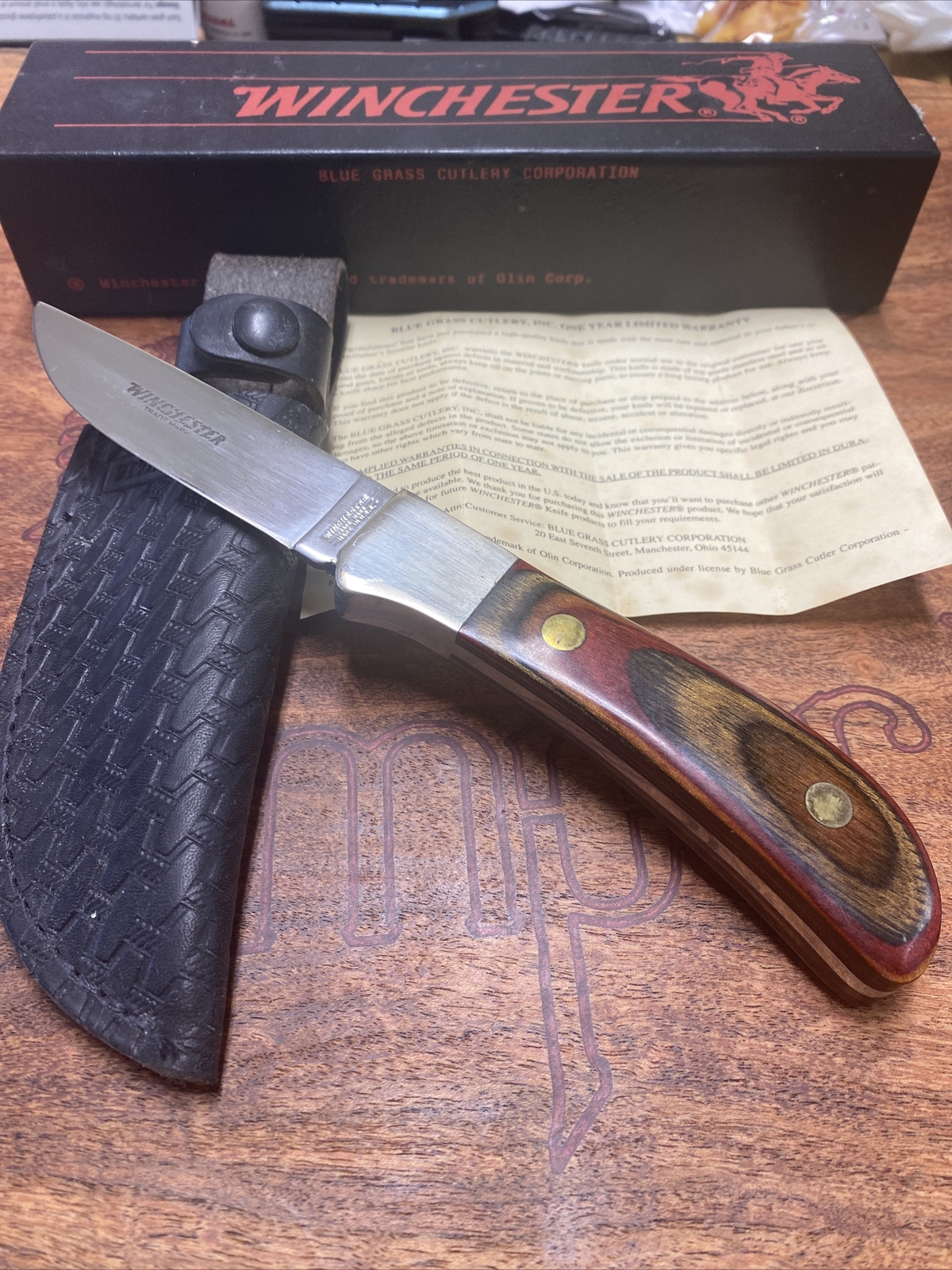 DISCONTINUED WINCHESTER-Blue Grass Cutlery-670 Fixed Blade W/ Sheath-USA 🇺🇸