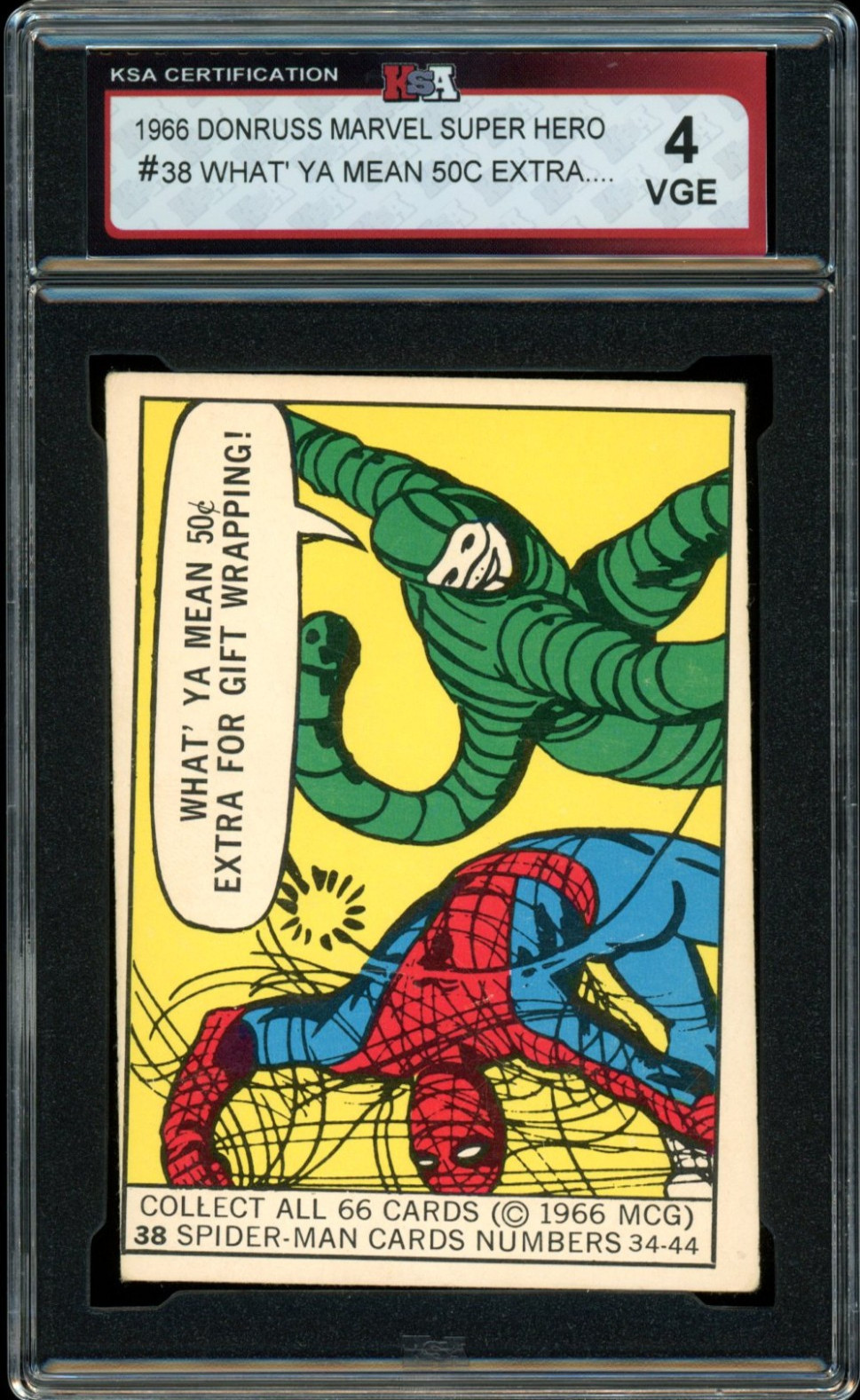 1966 Donruss marvel super hero #38 Spider-Man What ya mean 50c Extra KSA 4 VG-EX