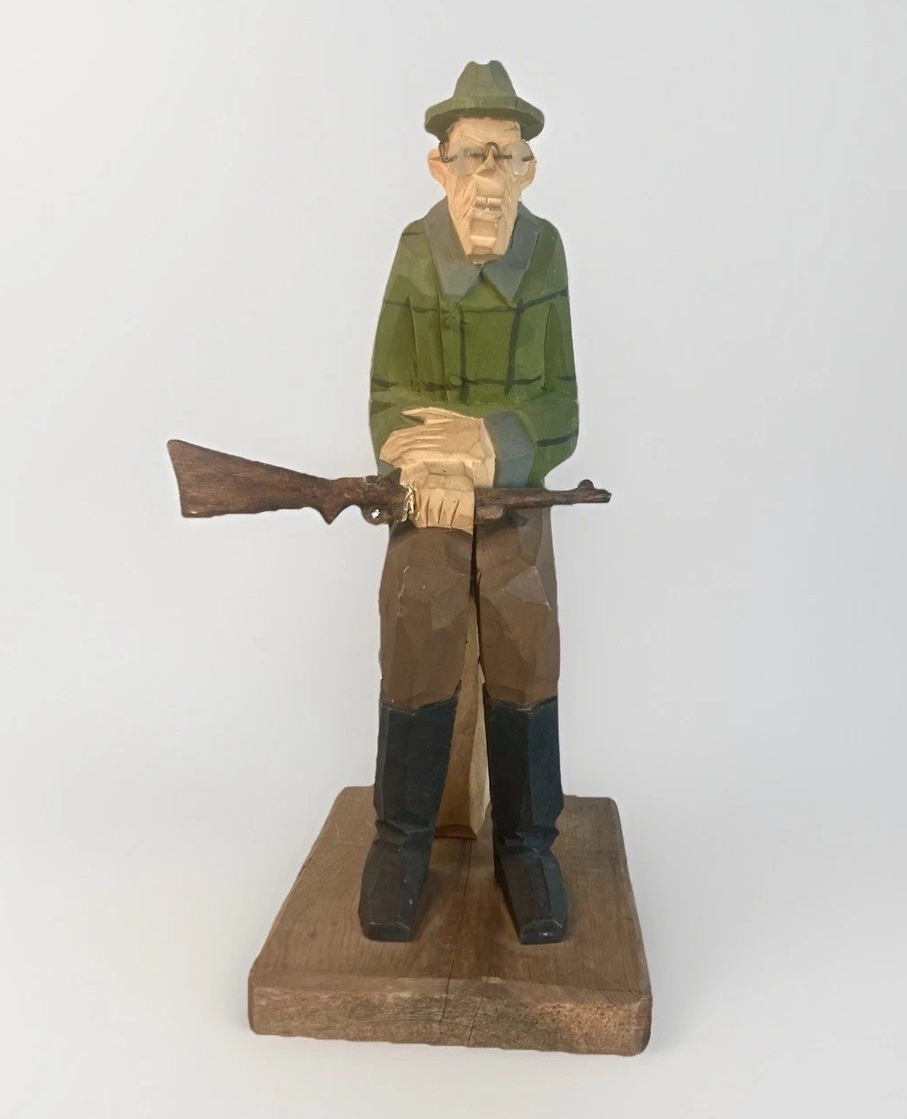 Vintage Gunarsson Style Wood Carving King Gustav V As Hunter 9.25