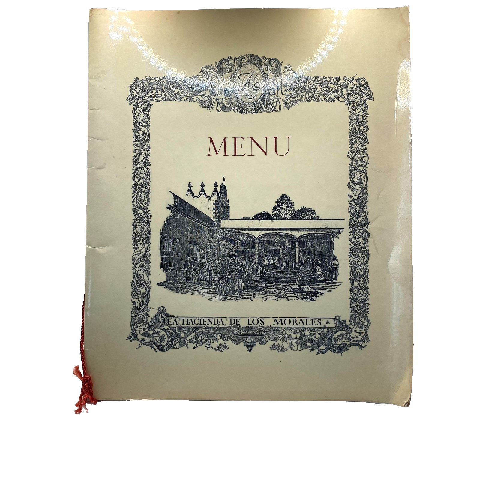 Vintage 1967 La Hacienda De Los Morales Mexico Restaurant Menu Tassel Cord