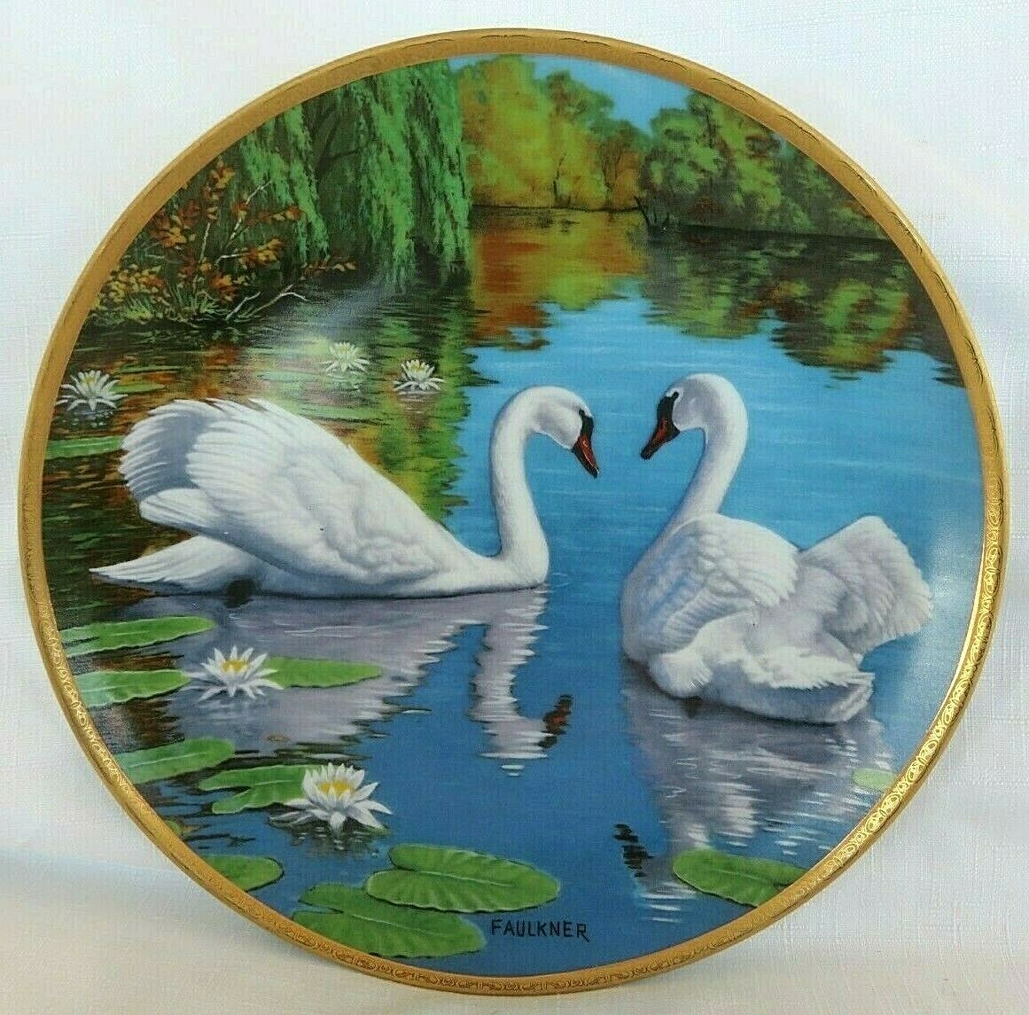 THE SWAN~James Faulkner Collector Plate~Elegant Bird Series Limited Edition 1988