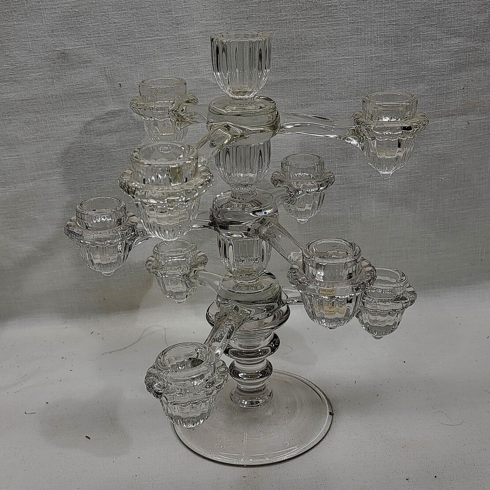 Cambridge 3 Tier 4 Piece Crystal 9 Element Candle Holder Centerpiece