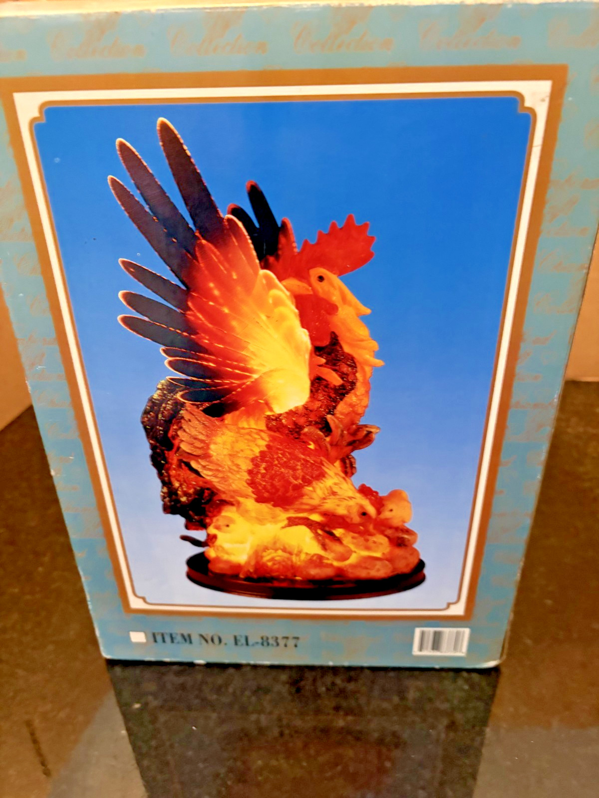 Vintage 2002 Eleco Chambord Fiber Optic Rooster Lighted Figurine w Box