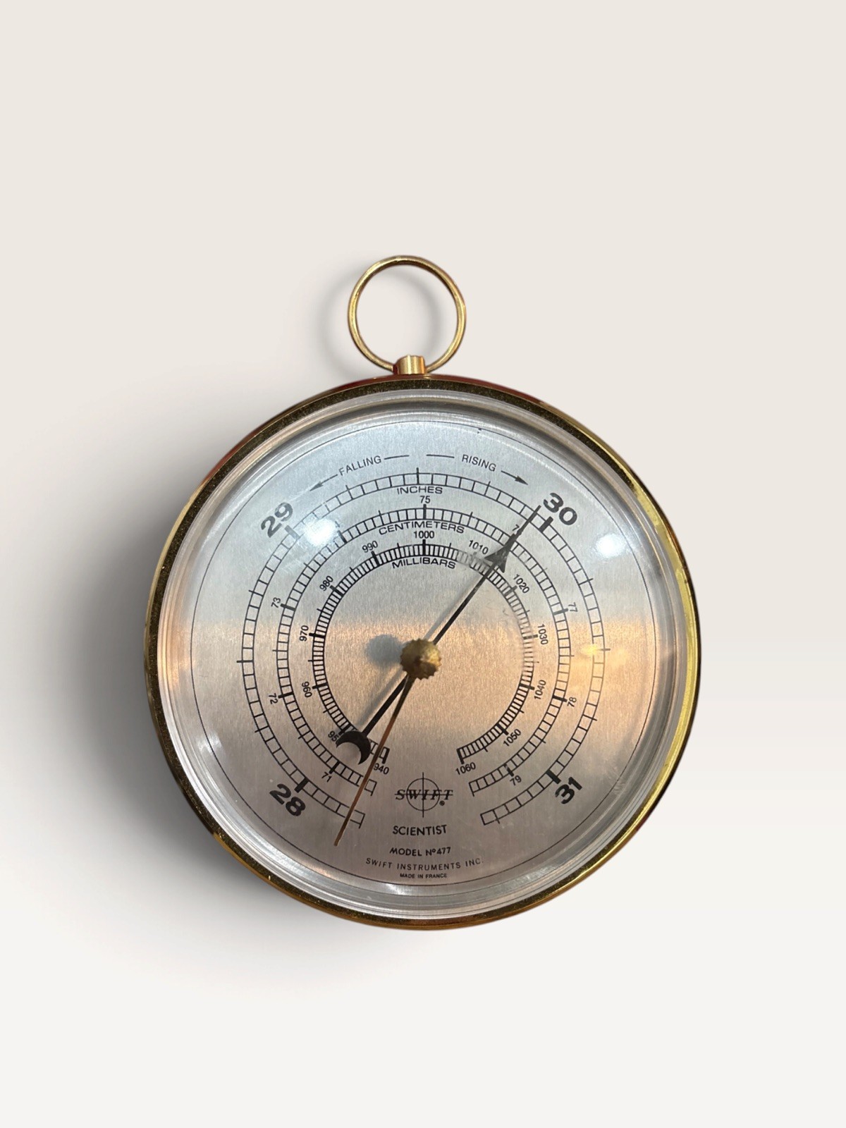 Vintage Barometer by Swift Scientist, Model No. 477 Barometer - Made in France Vintage Barometer by Swift Scientist, Model No. 477 Barometer - Made in France