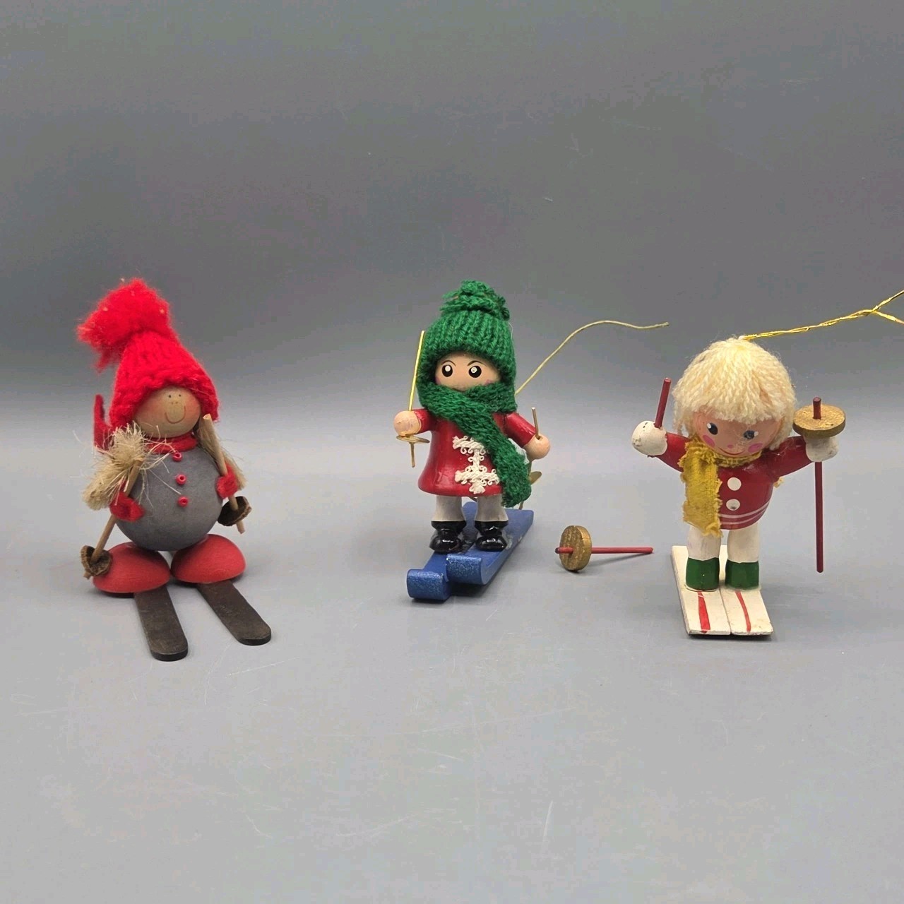 Vtg Scandinavian Skier Figurine Lot Sirkka Lax Tonttu Swedish Tomte Christmas