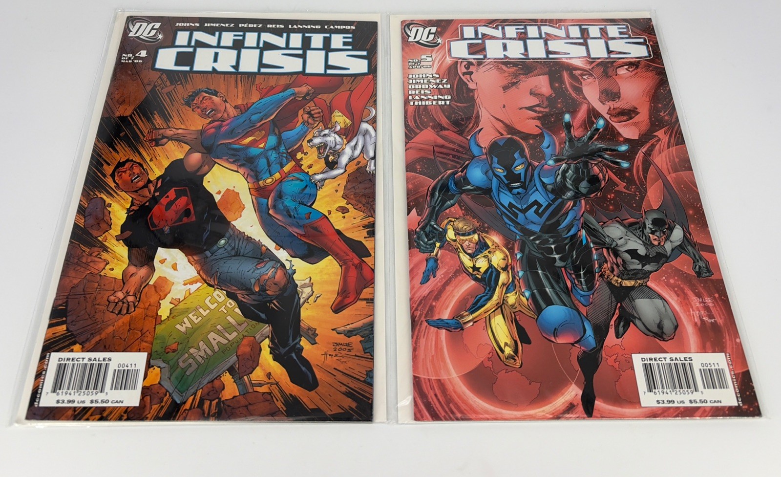 INFINITE CRISIS 4 & 5 NM/VF DC Comic 2006 1st Jaime Reyes Blue Beetle Jim Lee