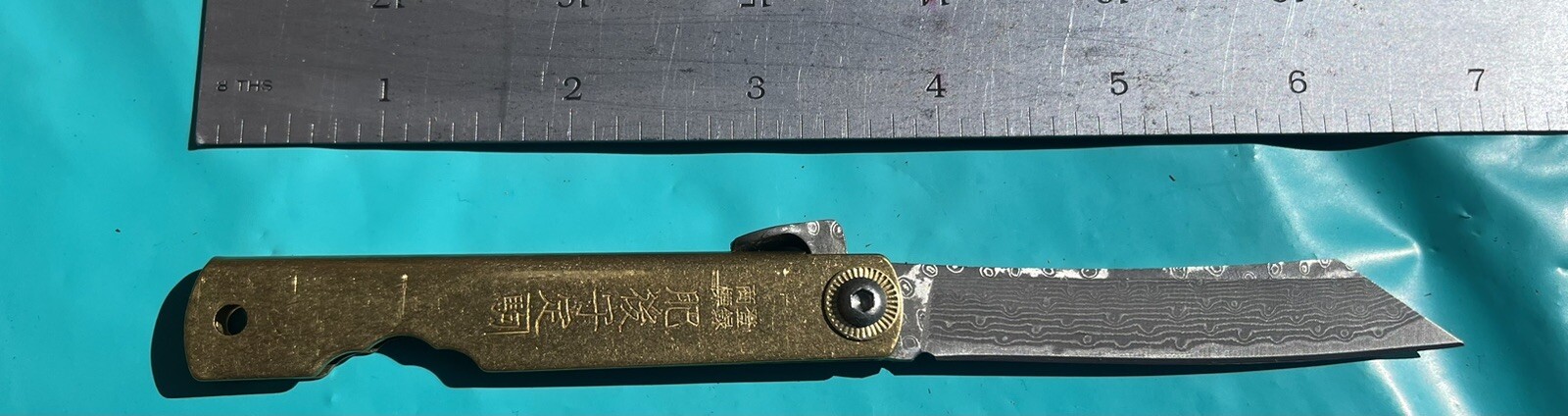 HIGONOKAMI Damascus Blade Folding Japanese Knife