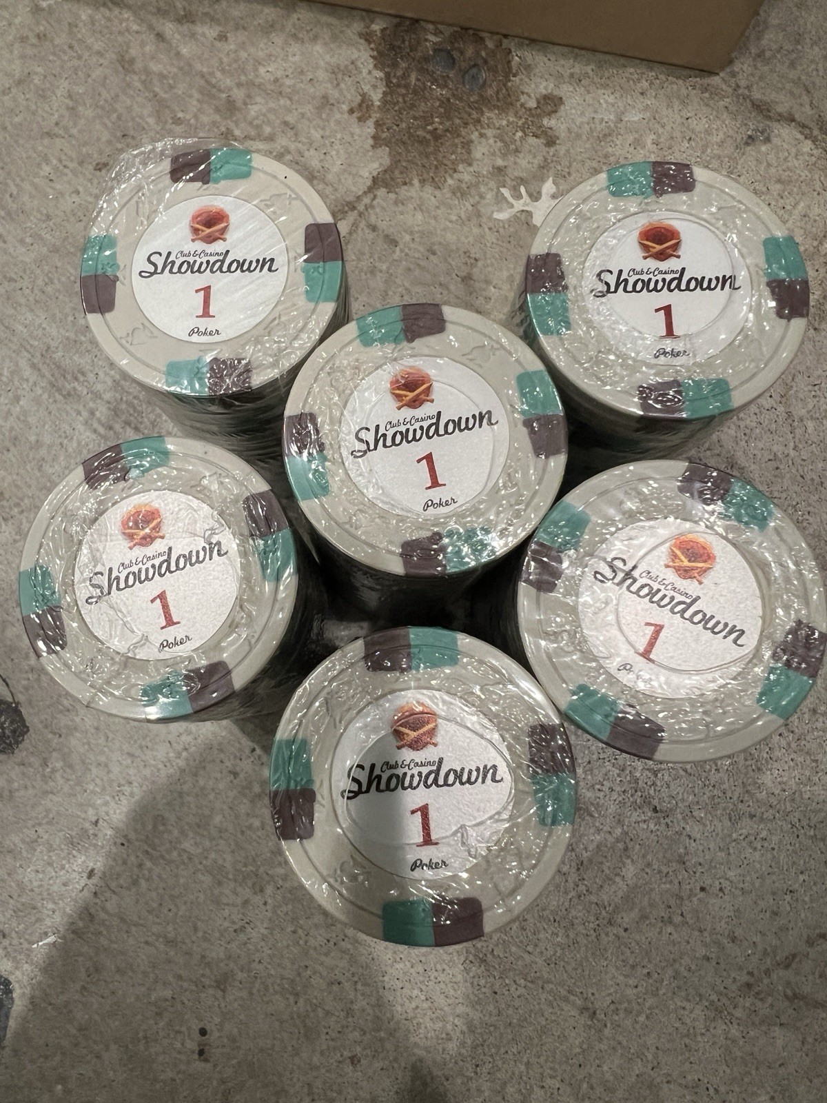 Showdown Poker Chips Roll Of 25 Chips ($1 Chips)