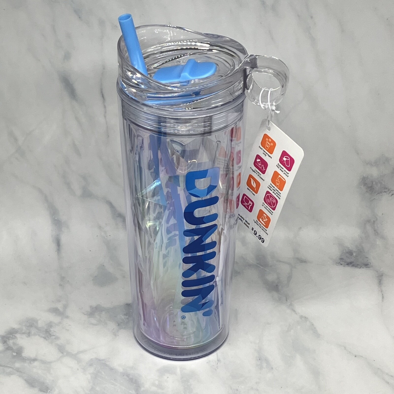 NEW 2025 Dunkin 24oz Insulated Tumbler Acrylic BLUE **FREE GIFT W/PURCHASE**