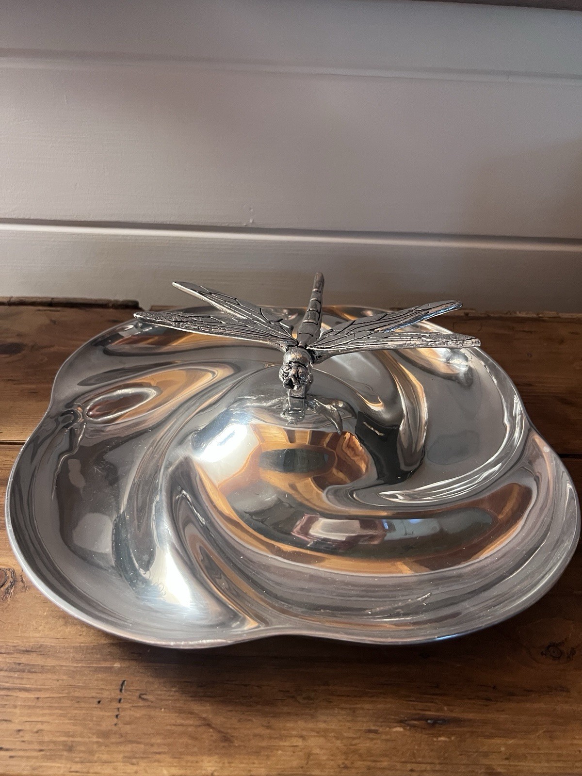 Pewter Dragonfly Party Tray. Used In Great Condition. 11.5 X 11.5