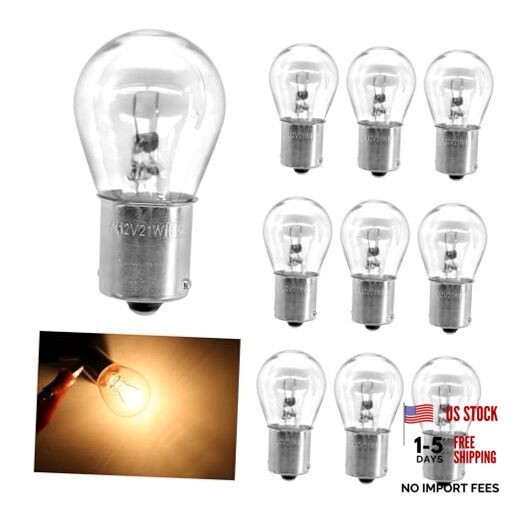10 PCS Car 1156 Turn Signal Light - 6V P21W - High Brightness Halogen Clear - 6V