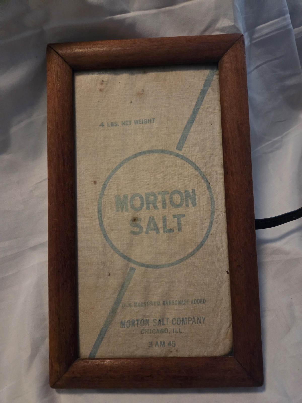 Morton Salt 4 Lbs Vintage Bag Framed