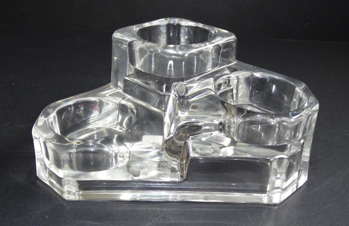 Vtg PartyLite Castle Crystal Glass 3 Tier Votive Tealight Holder Germany