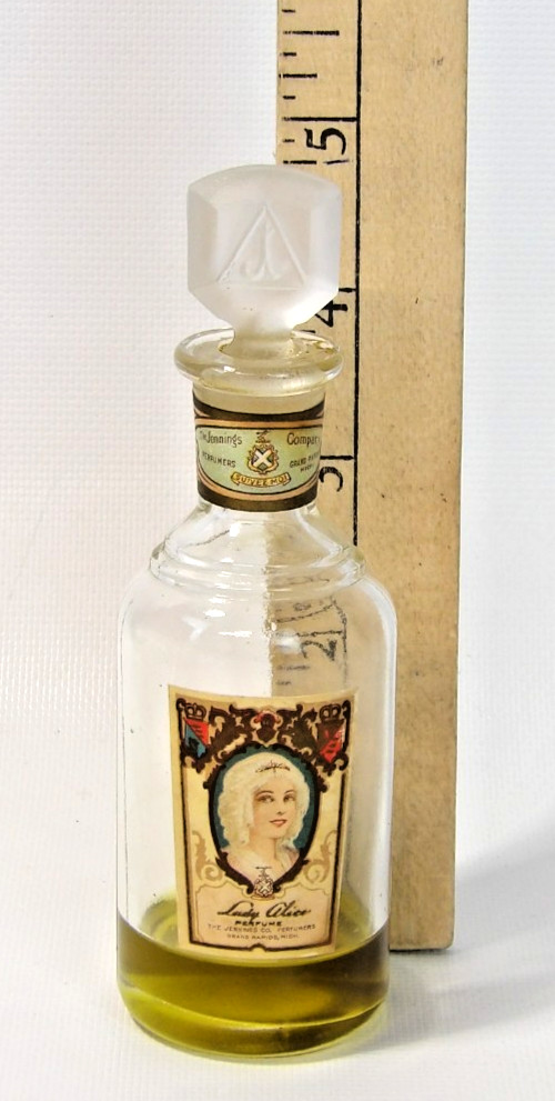 Antique Jennings Co 1905 Lady Alice Victorian Perfume Bottle with Stopper Rare