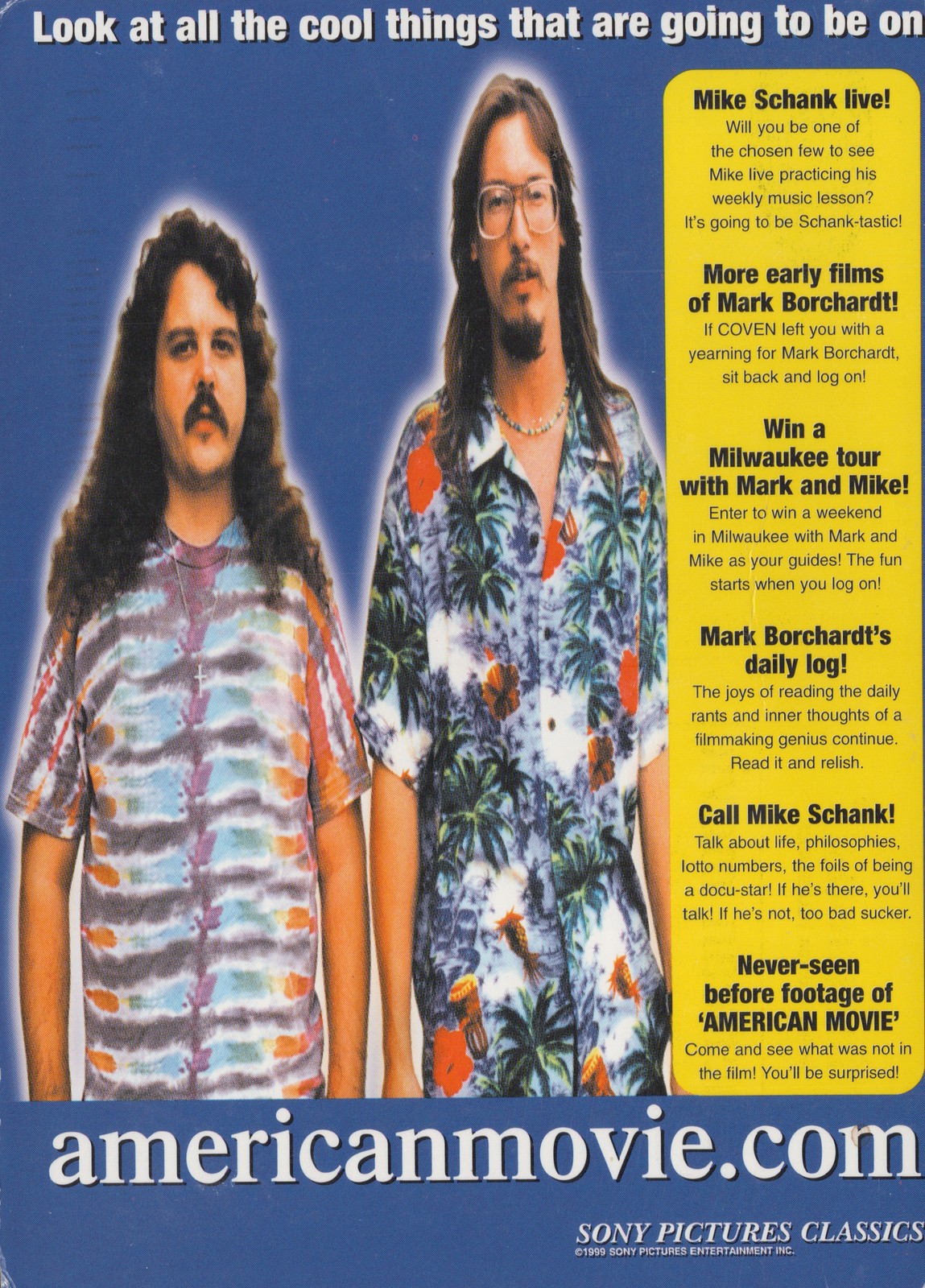 American Movie Film Promo Postcard 1999 Mark Borchardt Mike Schank Sony Classics