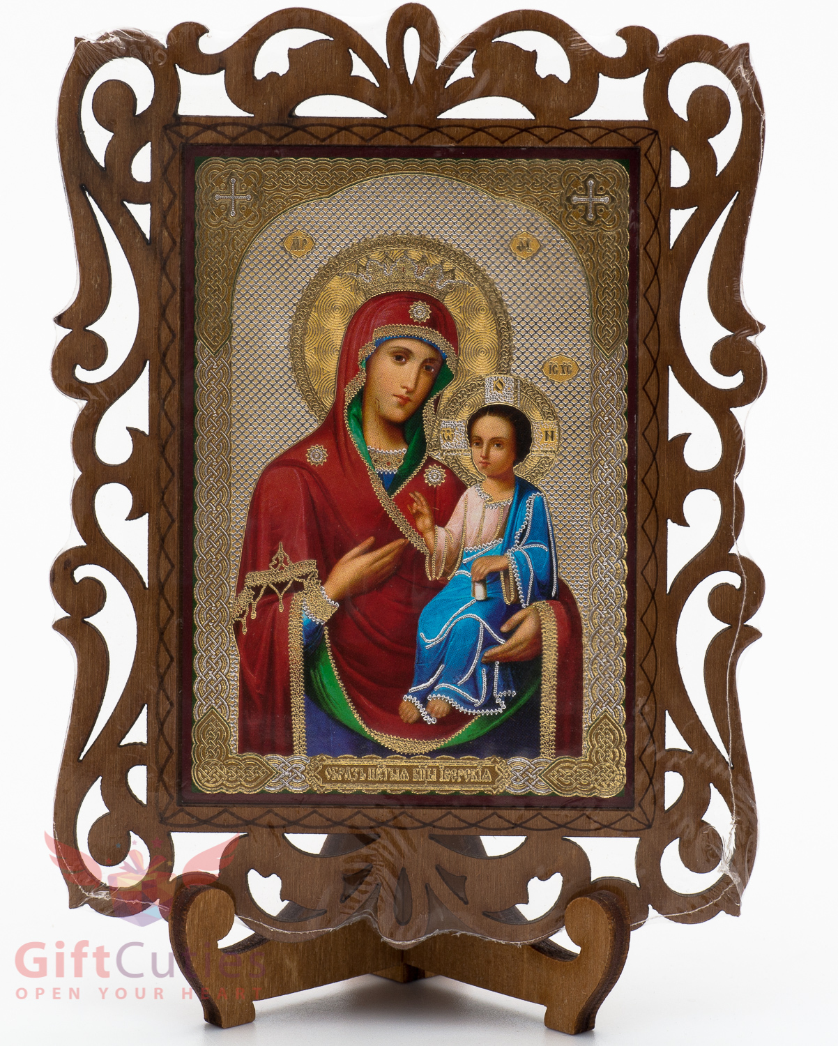 Christian Orthodox wooden Icon Panagia Portaitissa Иверская икона Божией Матери