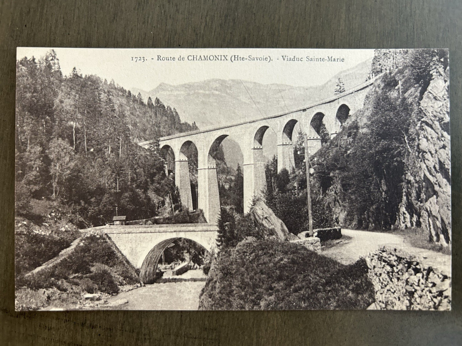 1910 Fauraz Postcard FRANCE Route de CHAMONIX Viaduc Sainte Marie Unposted B&W
