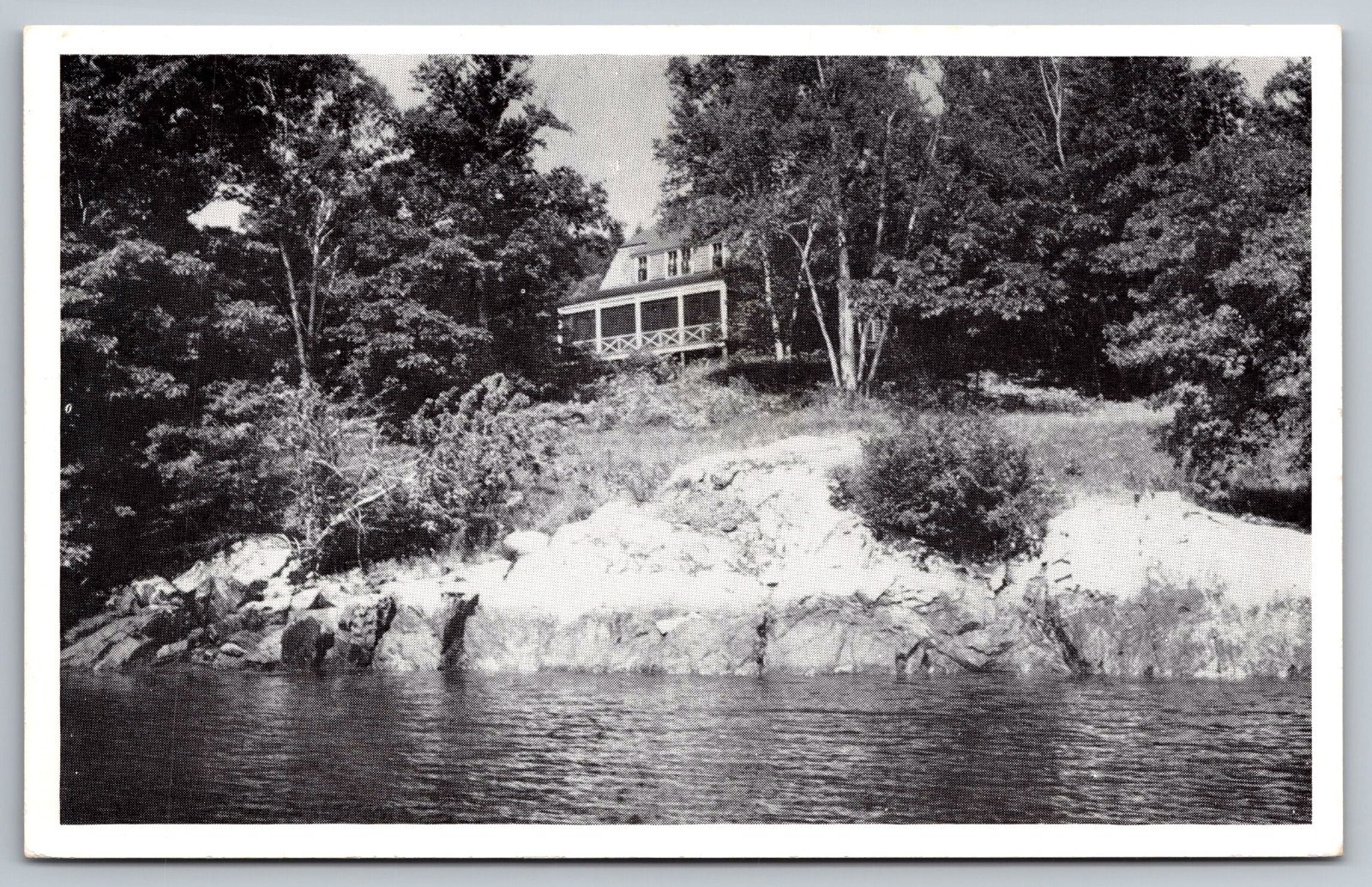 Hiram Blakes Camp. The Birches. Penobscot Bay Cape Rosier Maine Postcard