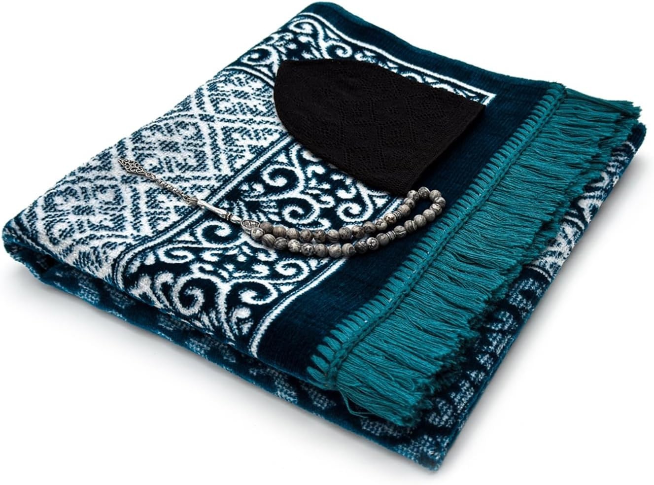 Velvet Prayer Mat All in One Set for Islam - Thick Muslim Prayer Rug,Islamic Gif Velvet Prayer Mat All in One Set for Islam - Thick Muslim Prayer Rug,Islamic Gif