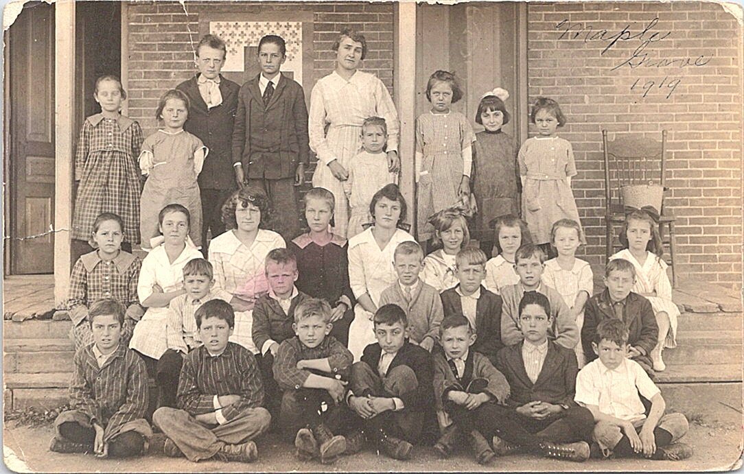 Maple Grove Michigan RPPC School Class Photo 1919