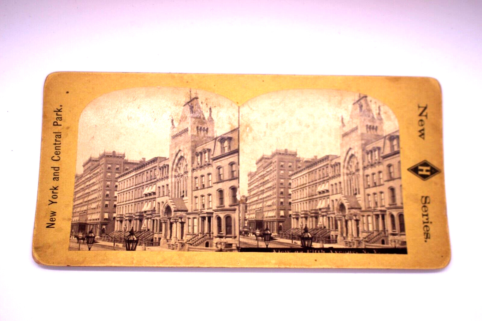 VINTAGE STEREOSCOPIC VIEW PHOTOGRAPH BLACK & WHITE NEW YORK & CENTRAL PARK