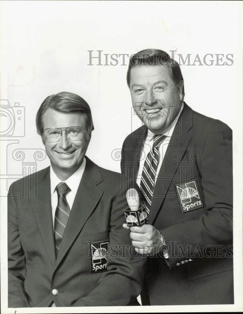 1986 Press Photo NBC Sports Bowling Broadcasters Earl Anthony and Jay Randolph