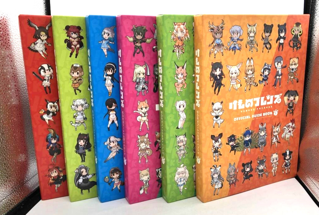 Kemono Friends Official Guidebook Complete Set 6 Volumes w/ Blu-ray Discs Japan