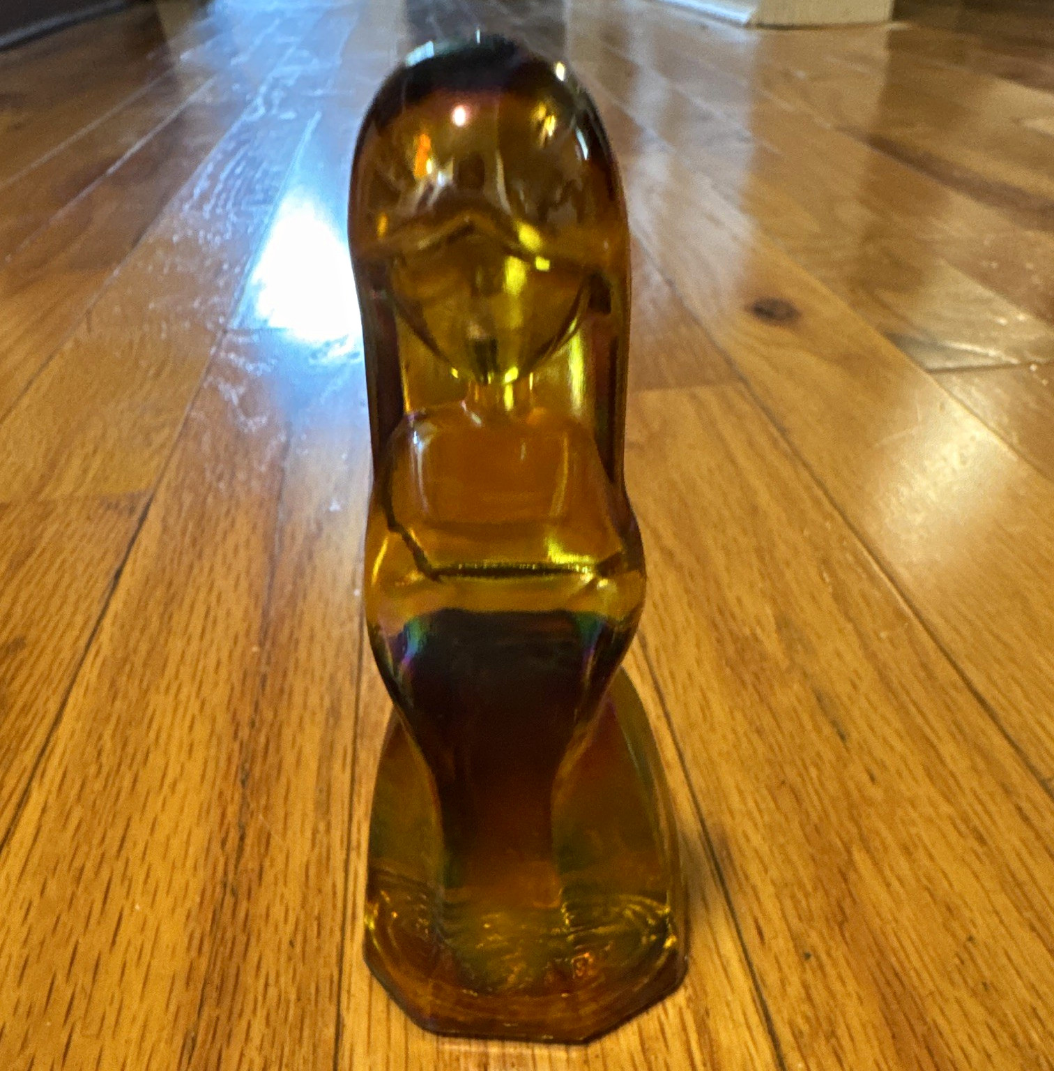 Fenton Amber Iridescent Glass Girl Figurine Art Theme Kids 1pc 1970s