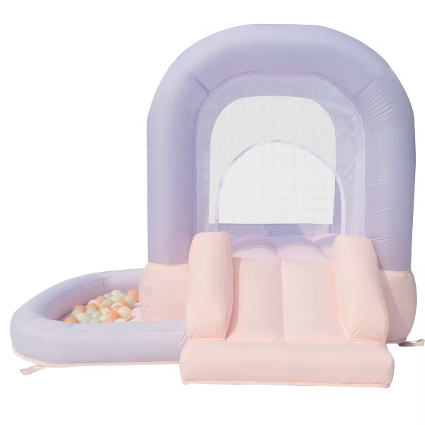 Bounceland Mini Inflatable Bounce House with Ball Pit - Cotton Candy Bounceland Mini Inflatable Bounce House with Ball Pit - Cotton Candy